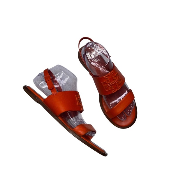 Tory Burch Orange Sandals Stylish Summer Footwear size 9 - Picture 2 of 8